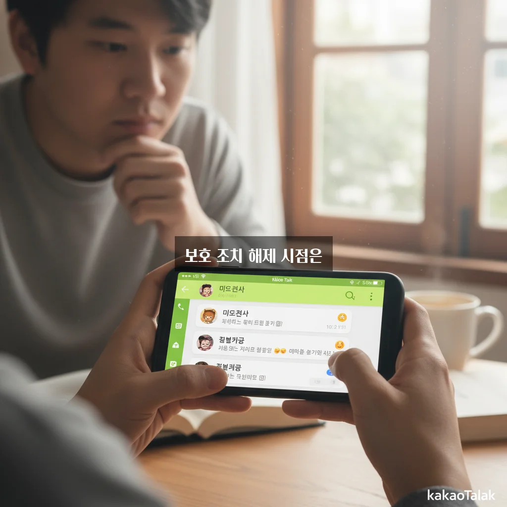 카카오톡 이용자 보호 조치 해제 기간 및 원인 관련 이미지 3