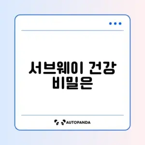 서브웨이 다이어트 꿀조합