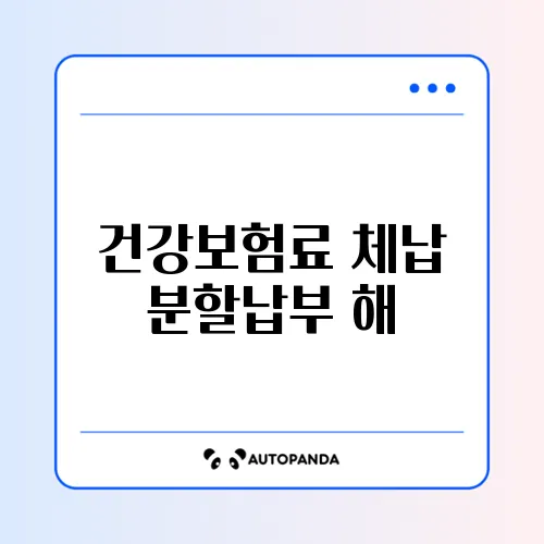 건강보험료 체납 분할납부 해지 방법 어디서