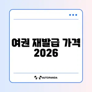 여권 재발급 가격 2026