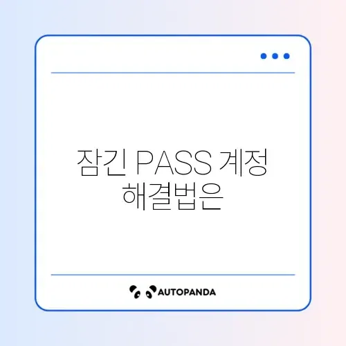 PASS 계정 잠김 해제 완벽 정리 가이드