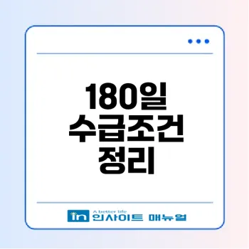 실업급여 180일 수급조건 이해하기