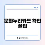문화누리카드 잔액 쉽게 조회하는 방법 완벽 가이드