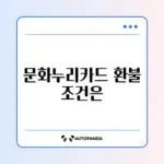 문화누리카드 결제 취소 환불 기간 완벽 정리 알아보기