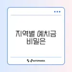 청약통장 예치금 지역별 기준 완벽 정리 가이드