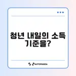청년내일저축계좌 근로소득 기준 완벽 정리 가이드